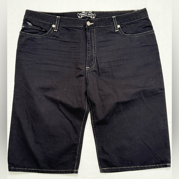 New Men's ROBIN'S JEAN sz 44 Crystal & Studs Denim Short - Picture 4 of 10